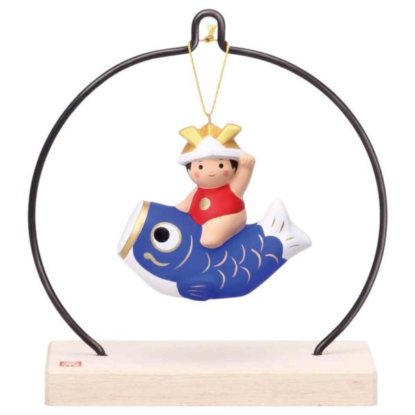 五月人形 コンパクト 陶器 小さい/ 錦彩吊るし飾り(鯉のぼりわらべ