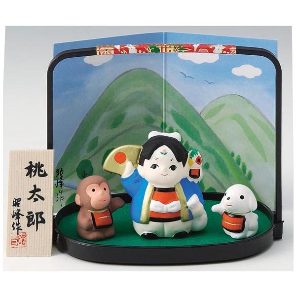 五月人形 コンパクト 陶器 小さい おとぎ話/ 桃太郎 /こどもの日 端午
