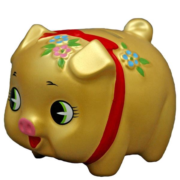 金の豚 縁起物 招財 金運 置物 ブタ/ 金豚ちゃん パール金貯金箱 金の豚 縁起物 招財 金運 置物 ブタ/ 金豚ちゃん パール金貯金箱