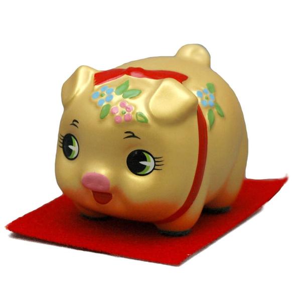 金の豚 縁起物 招財 金運 置物 ブタ/ 金豚ちゃん パール金ミニ 金の豚 縁起物 招財 金運 置物 ブタ/ 金豚ちゃん パール金ミニ