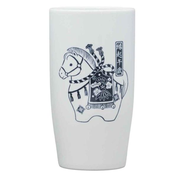 干支 午 置物 馬 うま 2026年/ タンブラー 縁起（青） /粗品 販促 景品