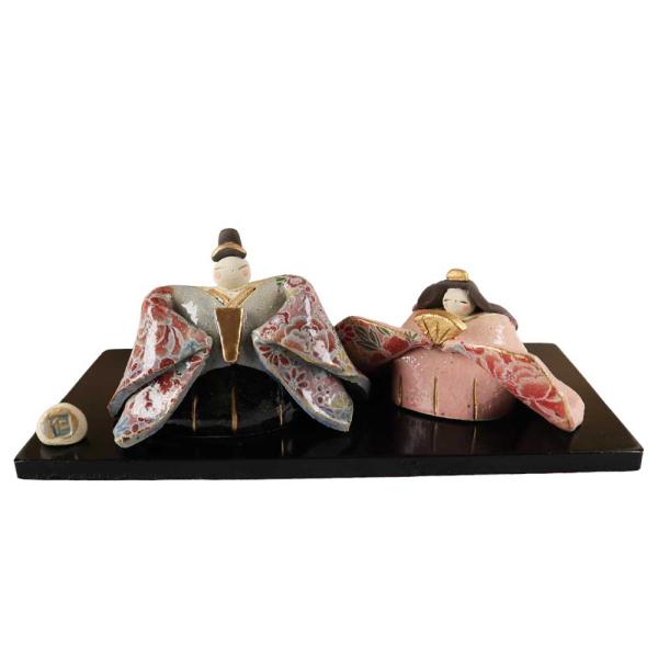 雛人形 コンパクト 陶器 小さい 可愛い ひな人形/ 伊藤仁作 友禅 華立