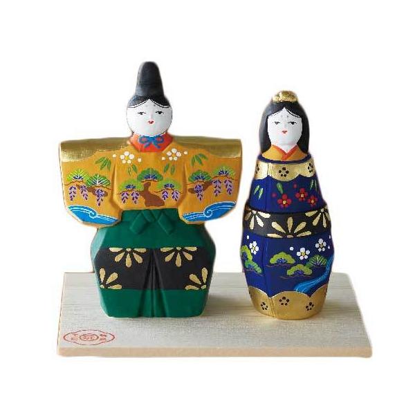 雛人形 コンパクト 陶器 小さい 可愛い ひな人形/ 立雛（木彫型