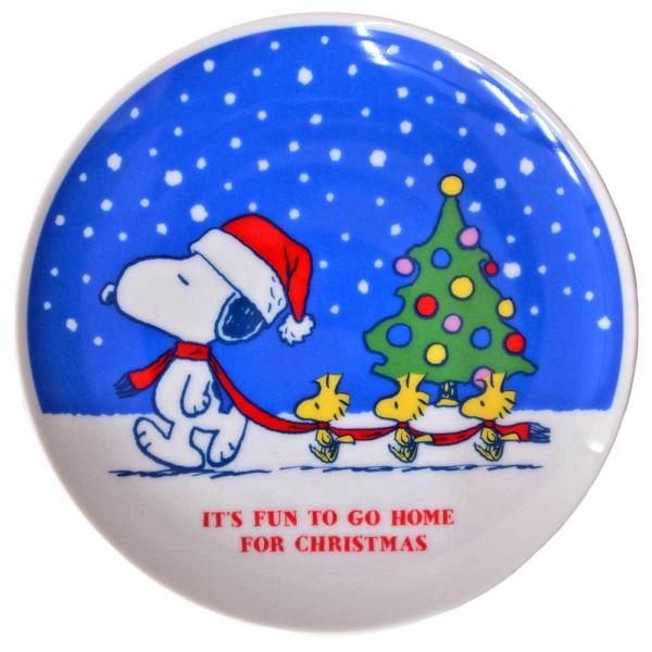 スヌーピー クリスマス プレート　SNOOPY 皿 スヌーピー お皿 プレート/ SNOOPY クリスマス プレート ブルー