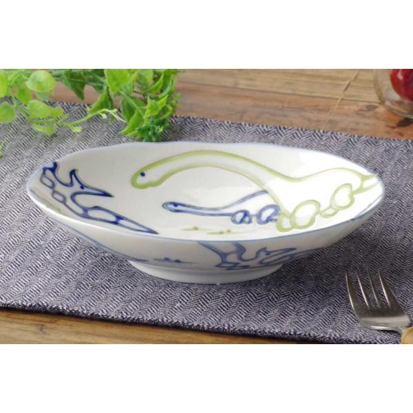子ども用 男の子用 恐竜/ 楕円皿 6.0楕円深皿 ジュラシック /カレー皿 シチュー皿 キッズ用 子ども用 美濃焼 軽い