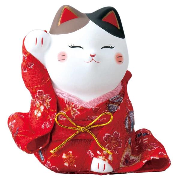 招き猫 縁起物　 商売繁盛 開運招福 開運 招福 縁起物 おもてなし 商売繁盛 家庭円満/ 着物招き猫 中 右手