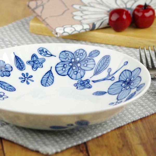 軽量 薄手 白磁 中皿 パスタ皿 麺皿/ ぽえむ /食洗機OK 電子レンジOK