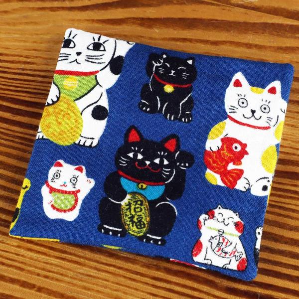 座布団 ディスプレイ用 ミニチュア/ 人形用ミニ座布団 （招き猫・紺