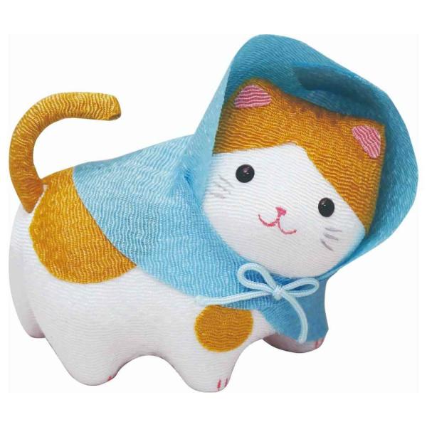 猫 置物 可愛い ねこグッズ レインコート 梅雨/ 雨の日わくわく猫トラ