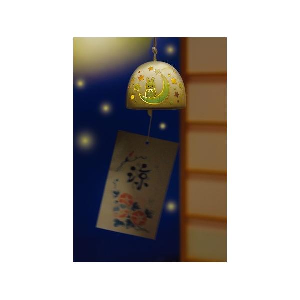 暗闇で光る！風鈴 陶器/ 暗闇で光る！風鈴 月うさぎ /夏のインテリア 涼風 クールビズ ポイント消化