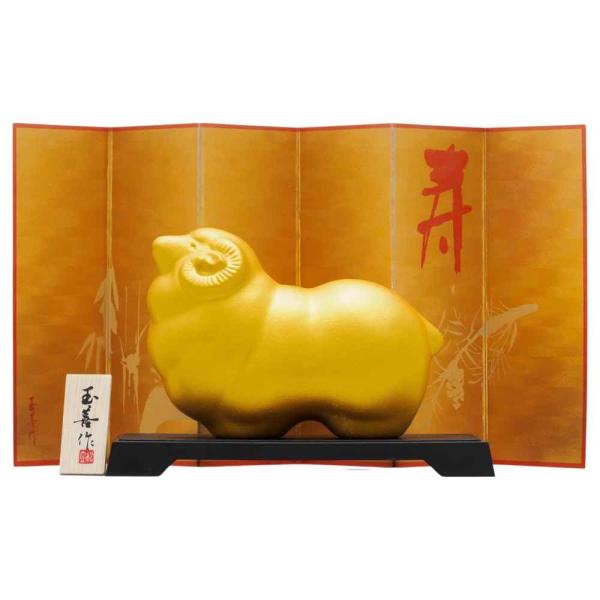 干支 未 羊 ひつじ 2027年 置物/ パール金（大） /粗品 販促 景品 縁起 町内会 敬老会 神社 寺社 年末 年始 家庭用 業務用