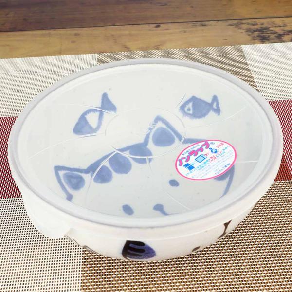 レンジパック 食器 蓋付き フタ付き 大 鉢 ボウル/ ノンラップ大鉢 ほっこりねこ /保存 鉢 うつわ 漬物 作り置き 常備菜 日本製 和食器 かわいい 猫 グッズ