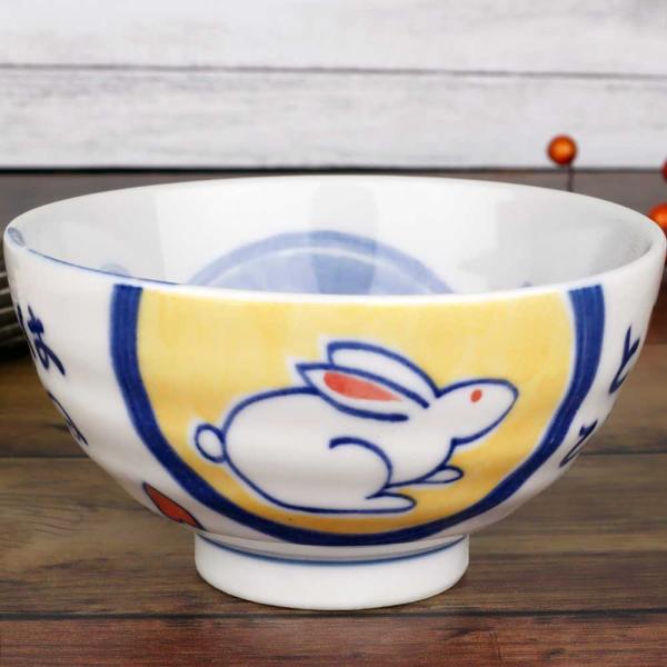 希少！新品未使用☆ゆずりは工房☆ （手描き）ゆずりは飯椀うさぎ柄