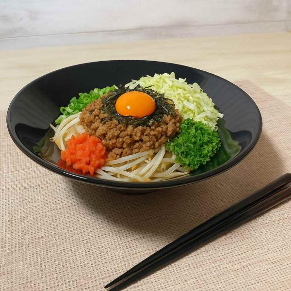 どんぶり 鉢 食器/ 輪二重20cm丼 ブラック /そば丼 蕎麦丼 ラーメン