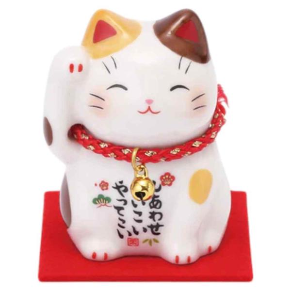 彩絵福招き猫（茶ぶち）