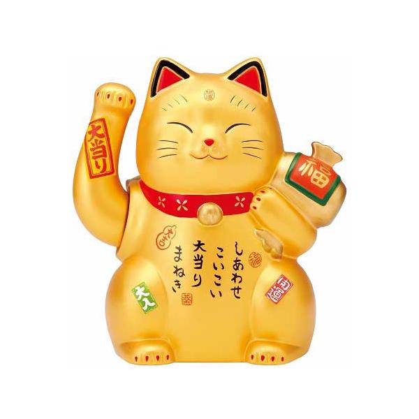 彩耀大当り招き猫（金）(電動手招き宝くじ入れ)