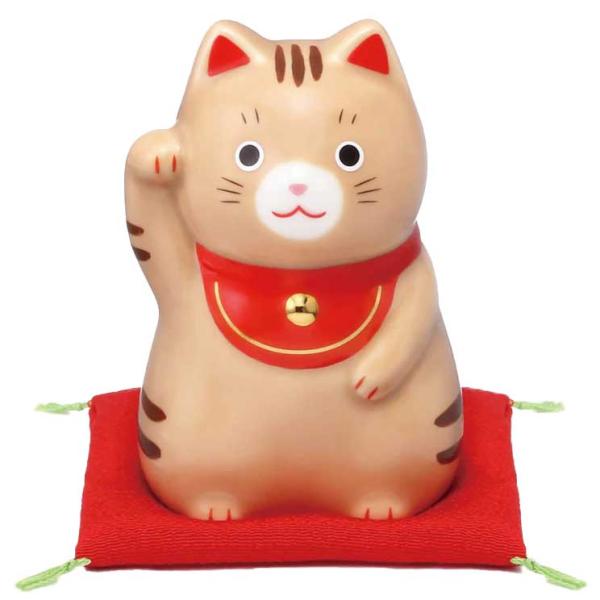 招き猫 置物 まねきねこ/ 福おいで招き猫(茶とら・中) /開店祝い 開運