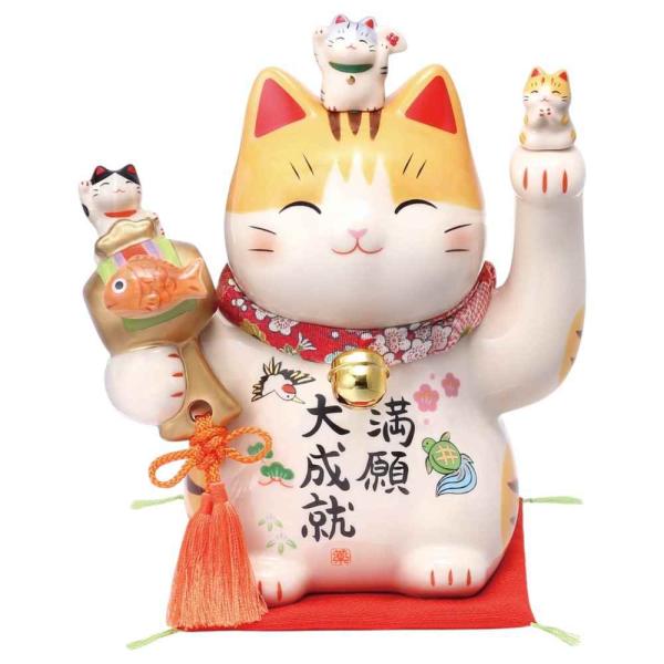招き猫 置物 ミニ 開運 金運 商売繁盛 縁起物 小さい 和雑貨/ 満願大成就招き猫（6号） /和風インテリア