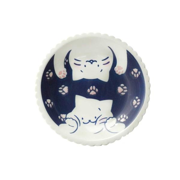 パスタ皿 メインディッシュ用プレート/ ねこと肉球21cm 深皿 /洋食器 猫好き 飾り皿にも 贈り物