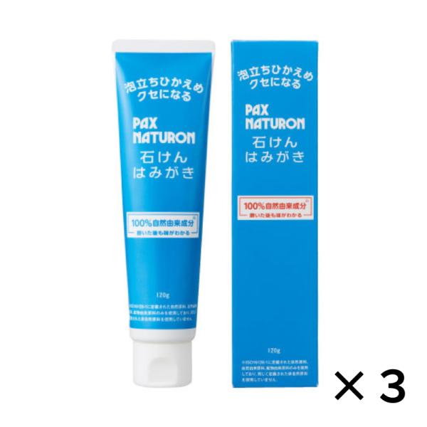 パックスナチュロン 歯磨き粉 石けんはみがき 120g 3個セット パックス はみがき粉 ほどよい泡立ち 仕上げ磨きしやすい ハミガキ 歯みがき粉