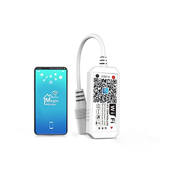 「Aotealit」LED テープライトコントローラー、RGB WIFIコントローラー、4つのピンホール、アプリコント、スマホコント、SMD5050、