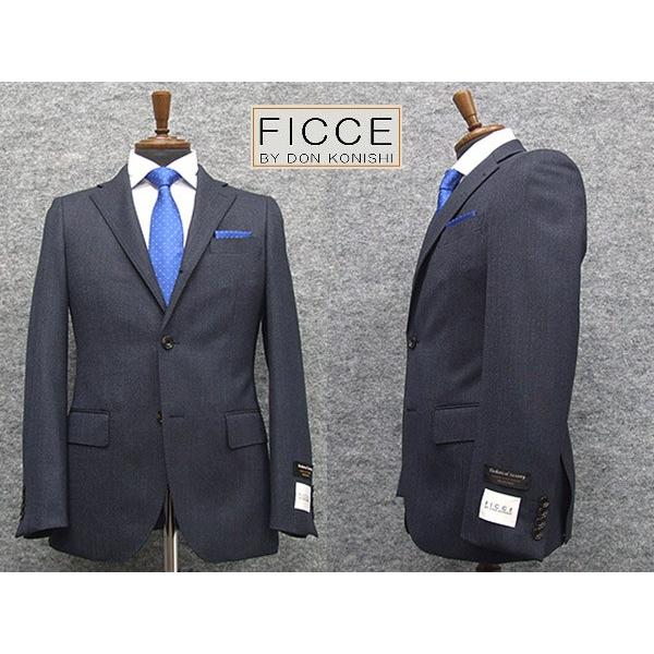 通年物 3ピーススーツ [FICCE]BY DON KONISHI スタイリッシュ 紺