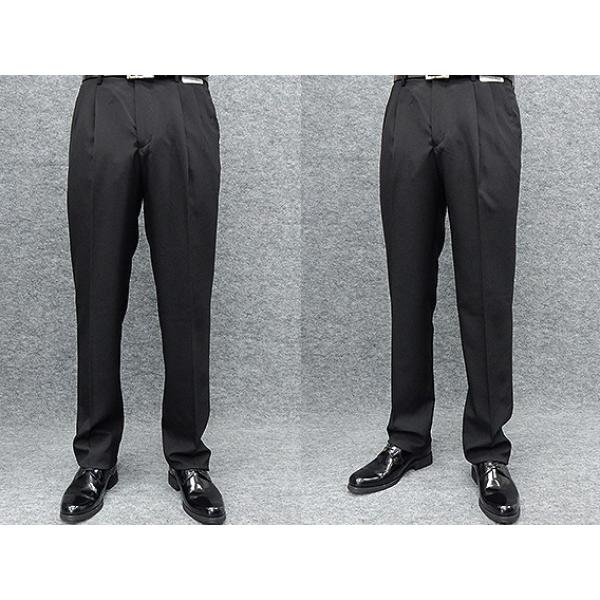 「大寸」　春夏物　２タック「美脚」スラックス　黒　無地　ウォッシャブル　ビジネスパンツ　97cm-130cm