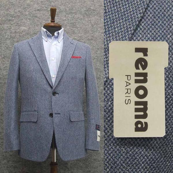 [renoma] レノマPARIS 春夏物 ニット素材 ベーシック2釦シングルジャケット 藍系［AB体] REJ0505-85 renoma（レノマ） レノマPARIS 春夏物 ニット素材 ベーシック2釦