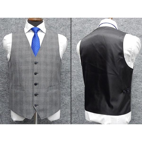 スーツベスト テーラードベスト ５ボタン 杢グレー系格子 Ab体 通年物 T W ジレ Wev101 Wev101 Ab 背広屋石k 通販 Yahoo ショッピング