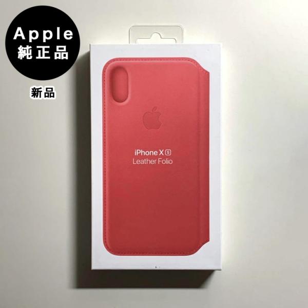 iPhone X Apple アップル 純正 / XS レザーフォリオ・ピオニーピンク