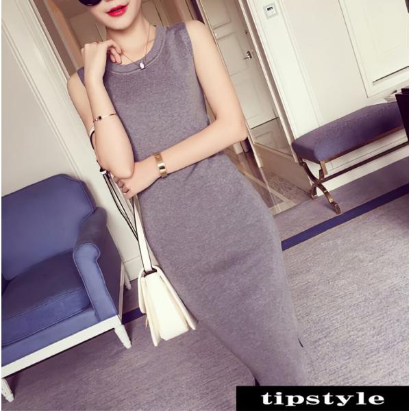 タイトワンピース ニットワンピ スリット 膝丈 ノースリーブ Buyee Buyee Japanese Proxy Service Buy From Japan Bot Online