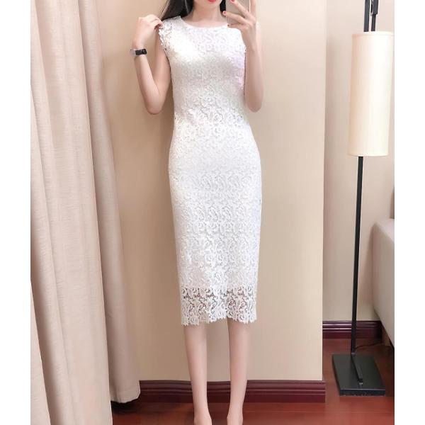 タイトワンピース レース 白 膝丈 花柄 ノースリーブ 上品 Buyee Buyee 日本の通販商品 オークションの代理入札 代理購入