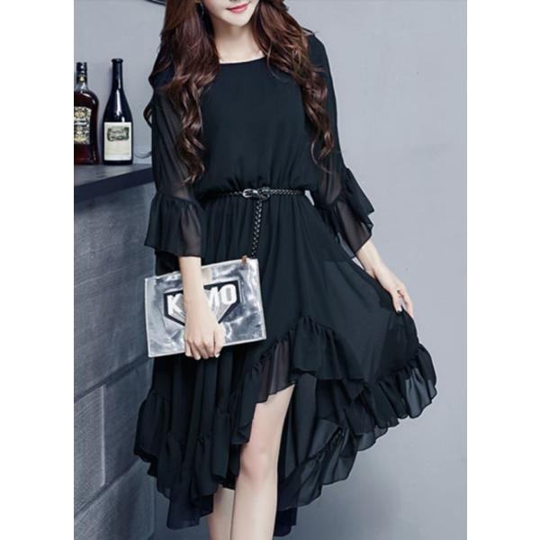 グリーン ワンピース 緑 シフォン お呼ばれ ベージュ 黒 3095b ワンピース ドレスのtipstyle 通販 Yahoo ショッピング