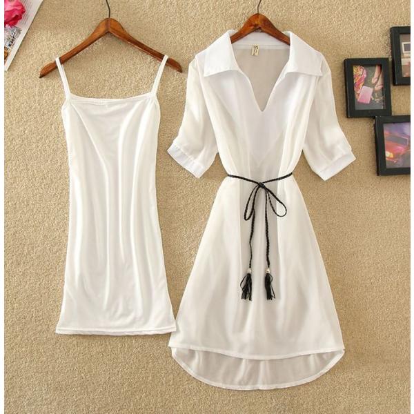 シャツワンピース ツーピース きれいめ 白 ホワイト レディ Buyee Buyee 日本の通販商品 オークションの代理入札 代理購入