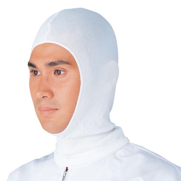 顔以外はすべて被い、毛髪を一切出さないフードキャップ。毛髪の混入を完全にシャットアウトします。東レのキューブナイロンを使用。従来のナイロンの２倍のパワーで湿気を吸収し、素早く放出します。[仕様] 男女兼用[材質] 東レキュープナイロン100...