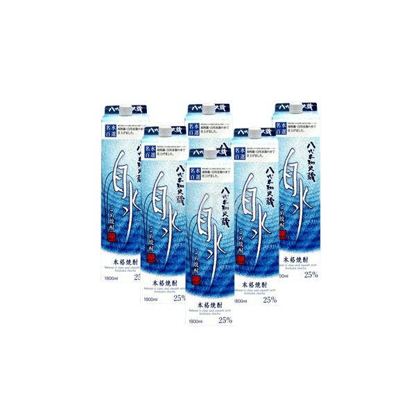 白水 純米焼酎 25度 1800mlパック 6本 送料無料 メルシャン 八代不知火蔵 はくすい 1.8L 1ケース