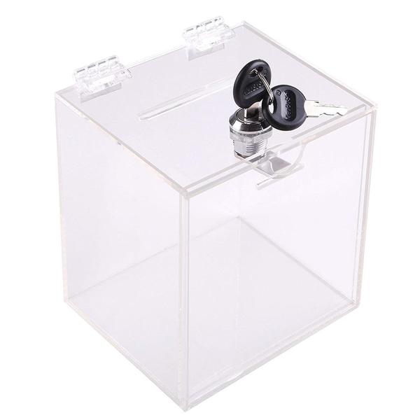 【特別価格】 愛と調和天使箱(定価88000円) アクリル 鍵付き 募金箱／貯金箱／チャリティーBOX／貴名受