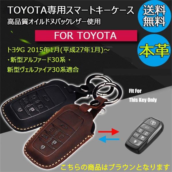 e-auto fun スマートキーケース トヨタ(No.1) ブラウン キーホルダー