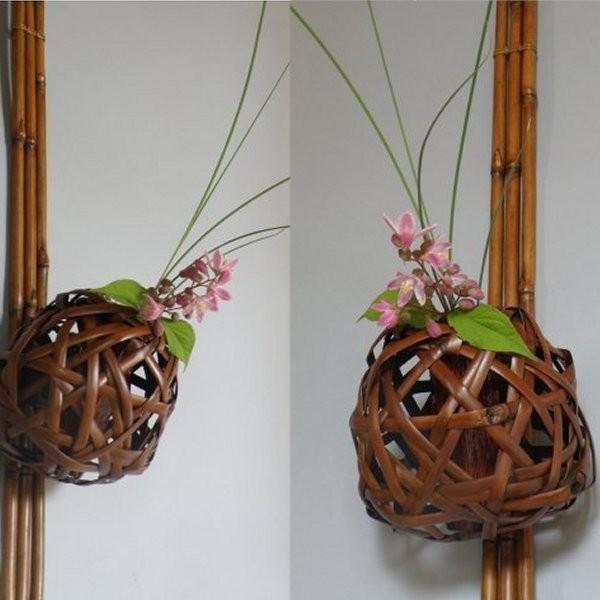 燻煙千島笹やたら編み掛け花籠茶道茶花山野草花籃 Buyee 日本代购平台 产品购物网站大全 Buyee一站式代购bot Online