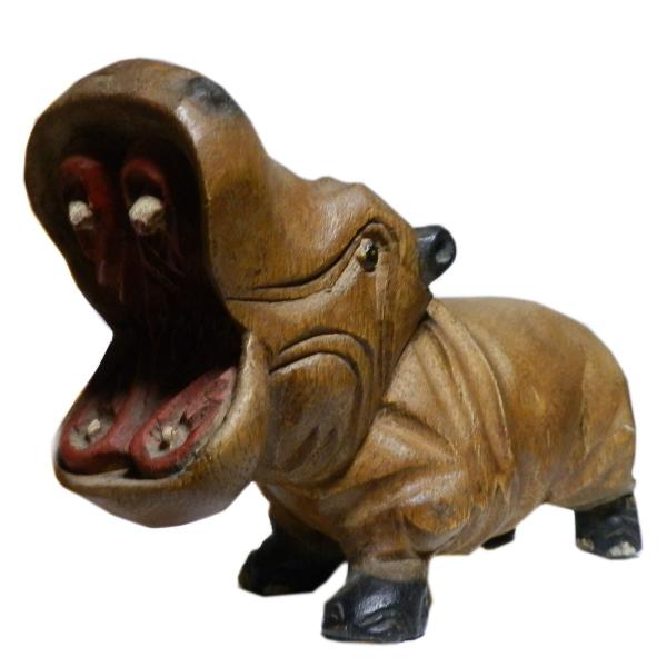 木彫動物⑅カバ(小)⑅インドネシア 木彫動物⑅カバ(小)⑅インドネシア