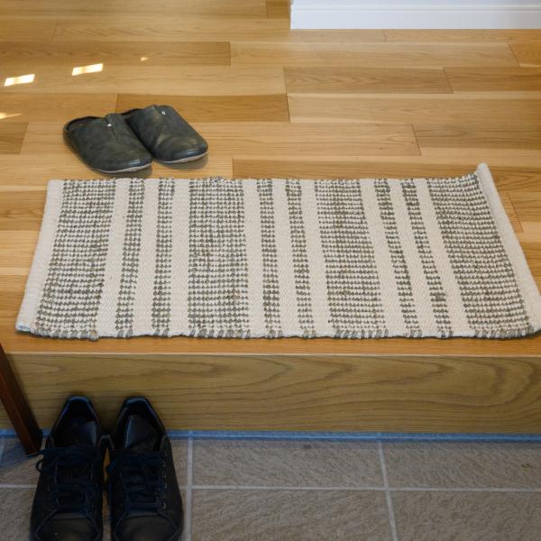 ラグ ラグマット 玄関マット 50x80cm グレー 平織り(手機) 絨毯 ジュート KRAFTO105 麻