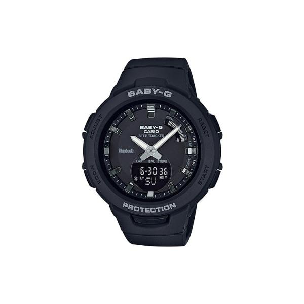 他サイト： BABY-G baby-g ベビージー BSA-B100-1AJF カシオ CASIO G-SQUAD スマホ連携機能 モバイルリンク オールブラック レディース 腕時計の商品画像