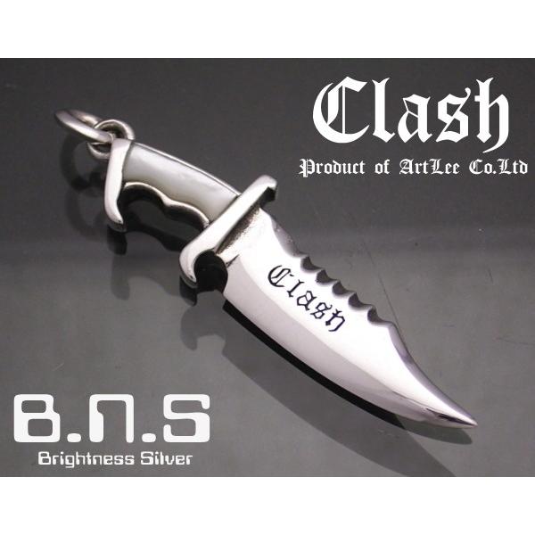 Clash キラーナイフペンダント シェルグリップ-ホワイト シルバー925