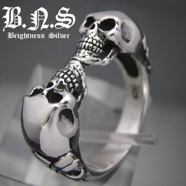 チューダーツインスカルリング シルバー925【R77】【ring-654