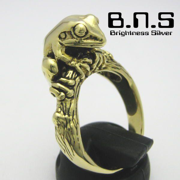 金色の蛙の指輪 ニホンアマガエルリング 【3】 真鍮 ブラス brass
