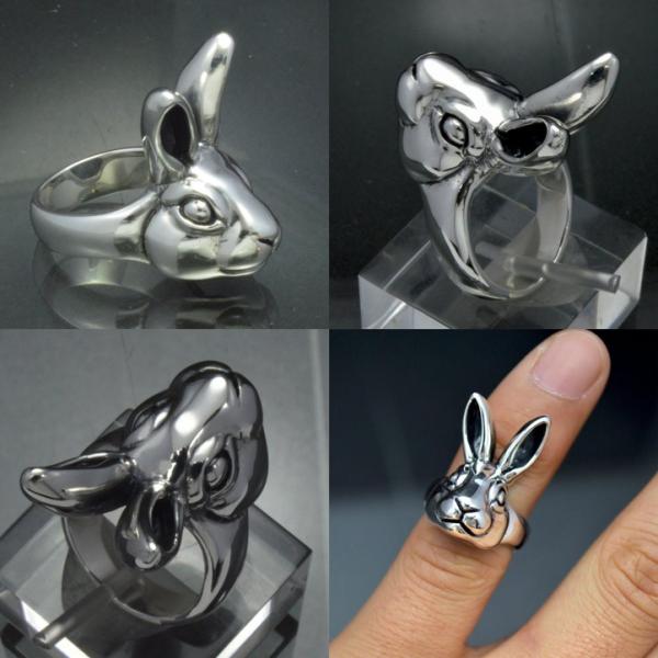 銀の兎の顔の指輪 ラビットヘッドリング シルバー925 銀 Silver925 ウサギリング うさぎ バニー Rabbit Bunny Buyee Buyee Japanese Proxy Service Buy From Japan Bot Online