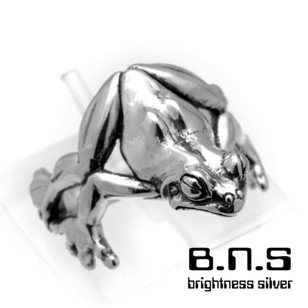 純銀　もどりカエル 銀の蛙の指輪 ニホンアマガエルリング 【No,3】シルバー925 銀