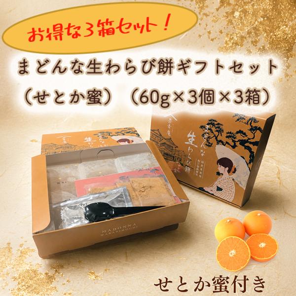 (株)奈幸庵　まどんな生わらび餅ギフトセット（せとか蜜）（60g×3個×3箱）≪熨斗対応不可≫愛媛 お土産