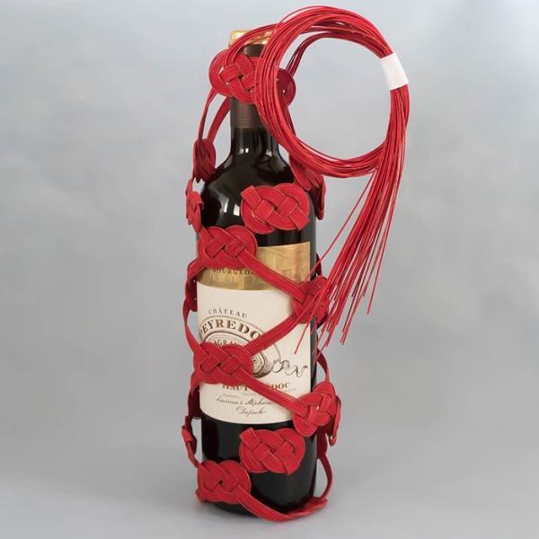 (株)有高扇山堂　ゆ・わ・い　紅椿お土産・プレゼントに。水引のワインボトルサックです