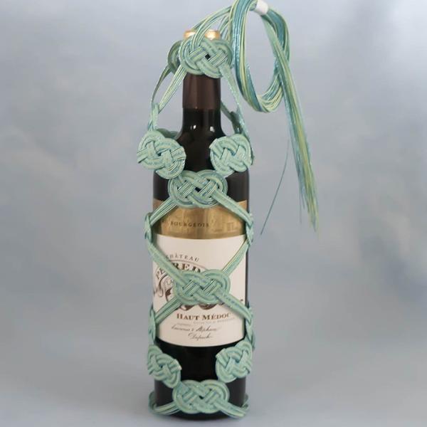 (株)有高扇山堂　ゆ・わ・い　浅葱お土産・プレゼントに。水引のワインボトルサックです